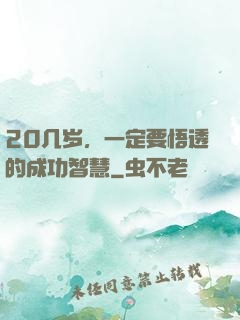 20几岁，一定要悟透的成功智慧