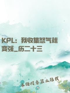 KPL：我收集怒气就变强
