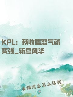 KPL：我收集怒气就变强