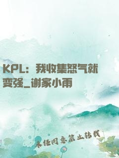 KPL：我收集怒气就变强