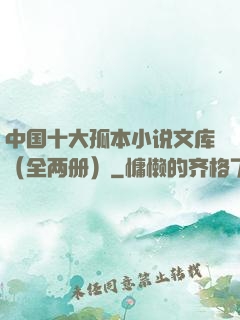中国十大孤本小说文库（全两册）