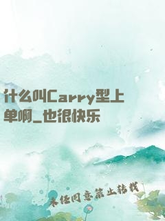 什么叫Carry型上单啊