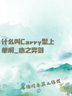 什么叫Carry型上单啊
