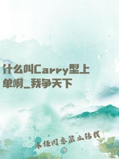 什么叫Carry型上单啊