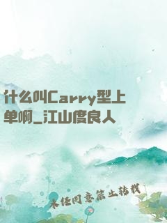 什么叫Carry型上单啊