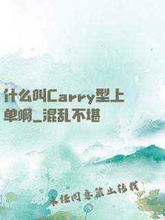 什么叫Carry型上单啊
