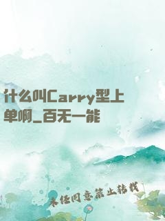 什么叫Carry型上单啊