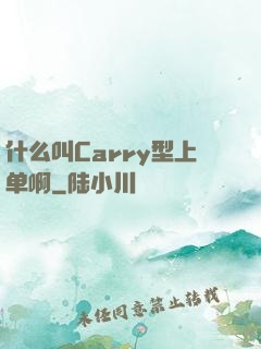什么叫Carry型上单啊