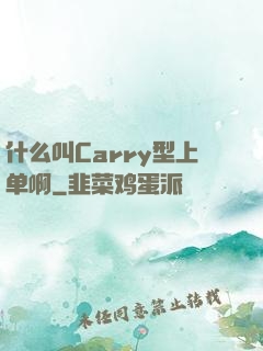 什么叫Carry型上单啊