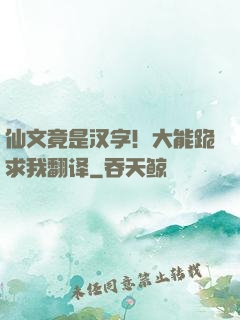 仙文竟是汉字！大能跪求我翻译