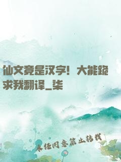仙文竟是汉字！大能跪求我翻译