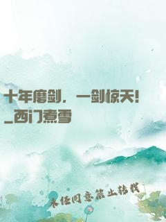 十年磨剑，一剑惊天！