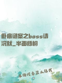 卧底谜案之boss请沉默