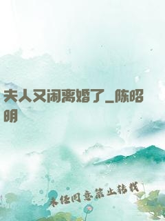 夫人又闹离婚了