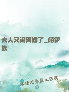 夫人又闹离婚了