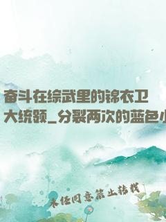 奋斗在综武里的锦衣卫大统领