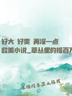 好大⋯好爽⋯再深一点欧美小说