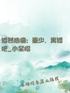 婚然心痛：秦少，离婚吧