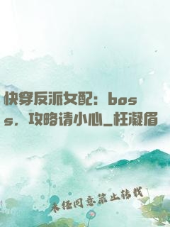 快穿反派女配：boss，攻略请小心