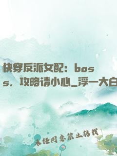快穿反派女配：boss，攻略请小心
