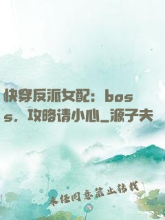 快穿反派女配：boss，攻略请小心