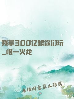 我拿300亿跟你们玩