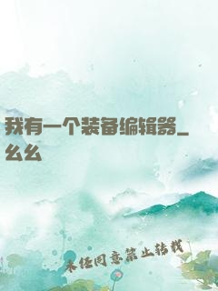 我有一个装备编辑器