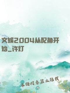 文娱2004从配角开始