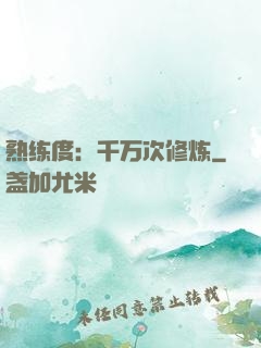 熟练度：千万次修炼