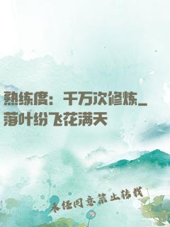 熟练度：千万次修炼