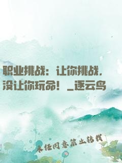 职业挑战：让你挑战，没让你玩命！