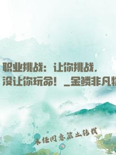 职业挑战：让你挑战，没让你玩命！