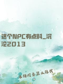 这个NPC有点料
