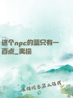 这个npc的蓝只有一百点