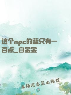 这个npc的蓝只有一百点
