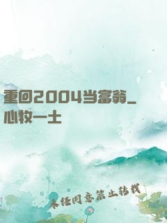 重回2004当富翁