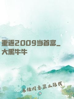 重返2009当首富