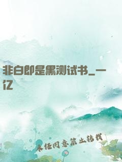 非白即是黑测试书
