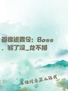 首席追妻令：Boss，够了没