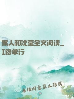 黑人和沈莹全文阅读