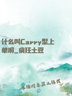 什么叫Carry型上单啊