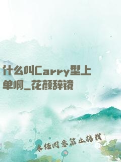 什么叫Carry型上单啊