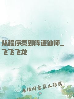 从程序员到阵道仙师