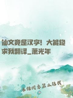 仙文竟是汉字！大能跪求我翻译