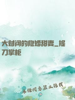 大财阀的隐婚甜妻