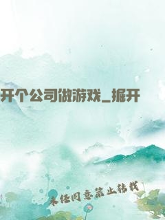 开个公司做游戏