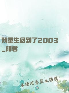我重生回到了2003