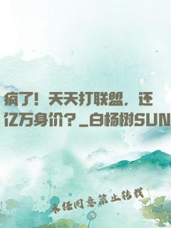 疯了！天天打联盟，还亿万身价？