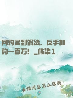 网购买到假货，反手加购一百万！