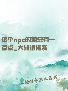 这个npc的蓝只有一百点